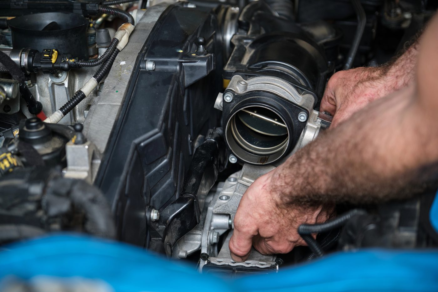 Technician at work in the Elite Euro Performance workshop